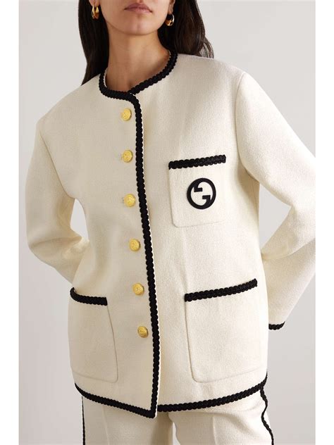 gucci embroidered wool-blend jacket|Gucci embroidery applique.